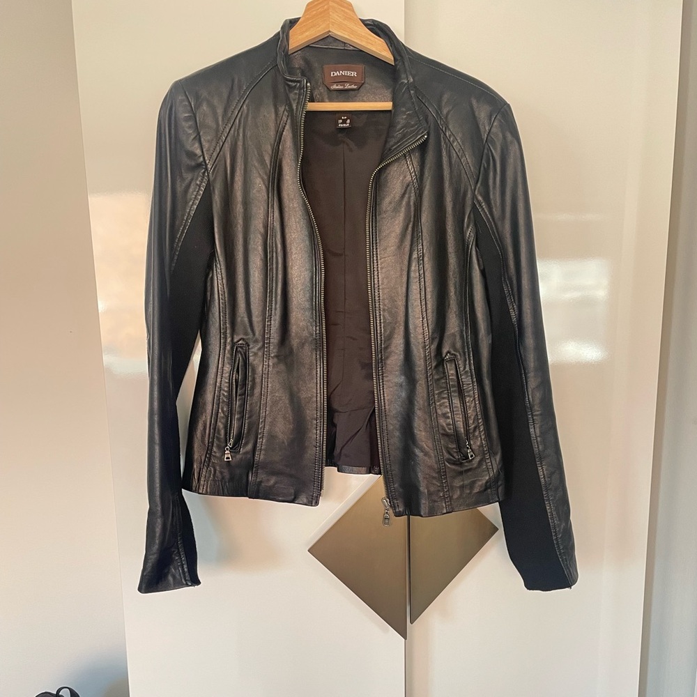 Black leather jacket